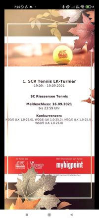 1. SCR Tennis LK Turnier